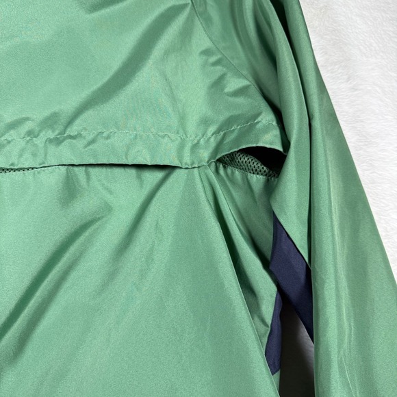 Vantage Yosemite Green Navy Colorblock Zip Up Hooded Windbreaker Jacket LG - Picture 6 of 10
